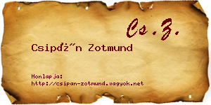 Csipán Zotmund névjegykártya